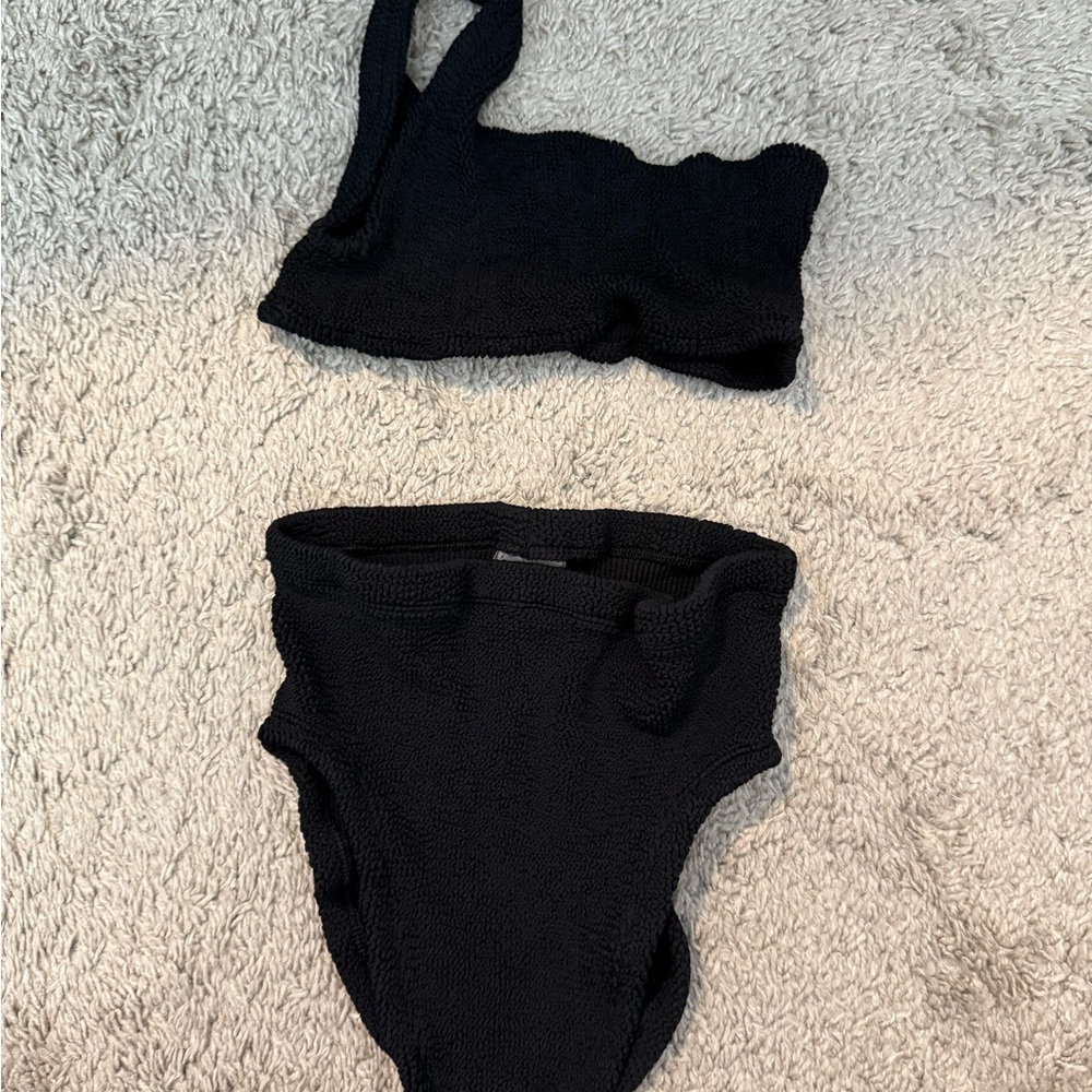 HUNZA G Black Bikini Set one size